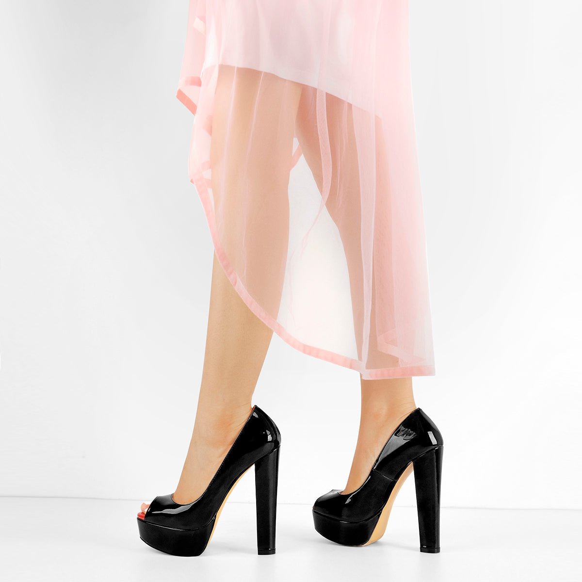 Peep Toe Platform Chunky High Heel Pumps | Onlymaker Recommended