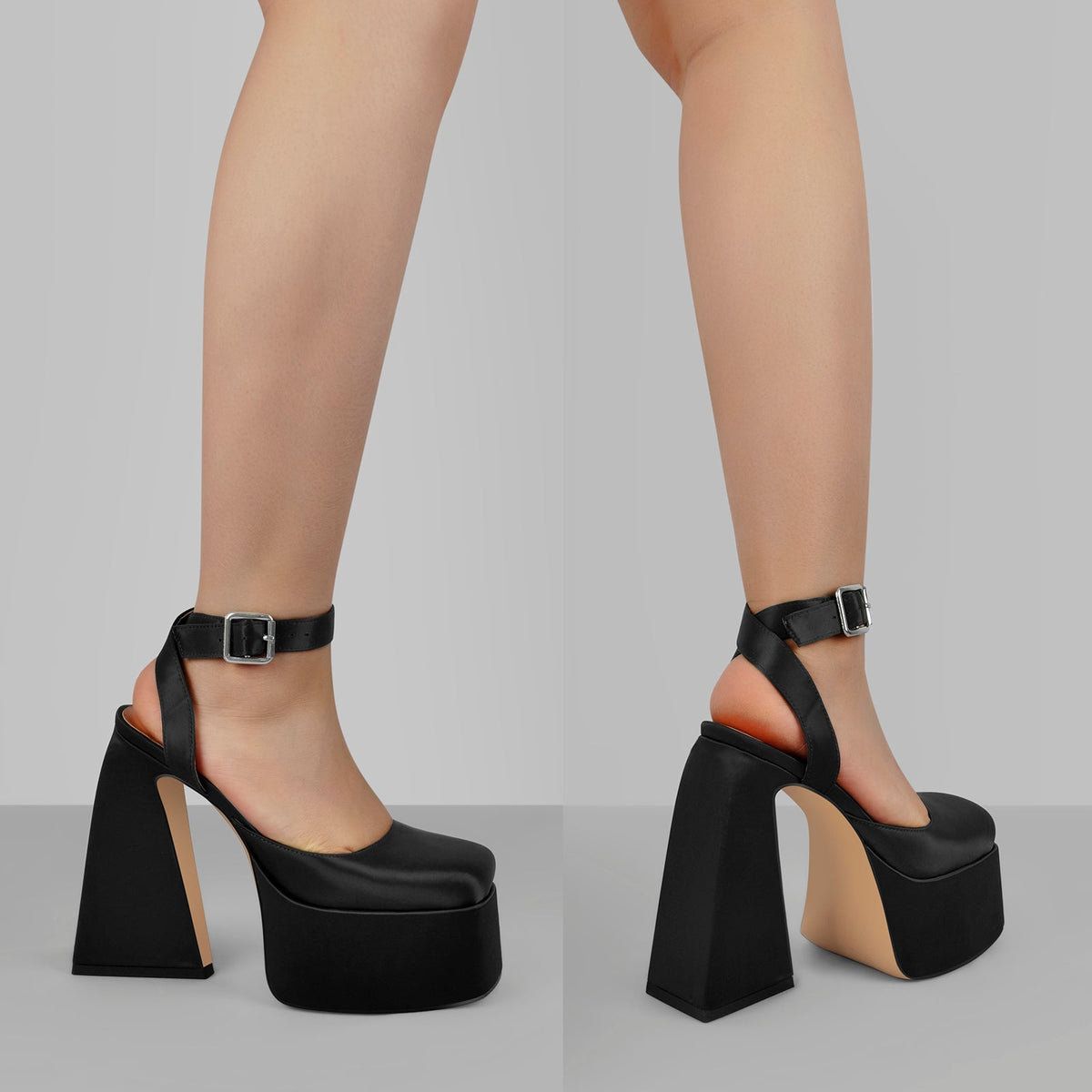 Ankle Strap Platform Chunky High Heel Pumps | Onlymaker Sale