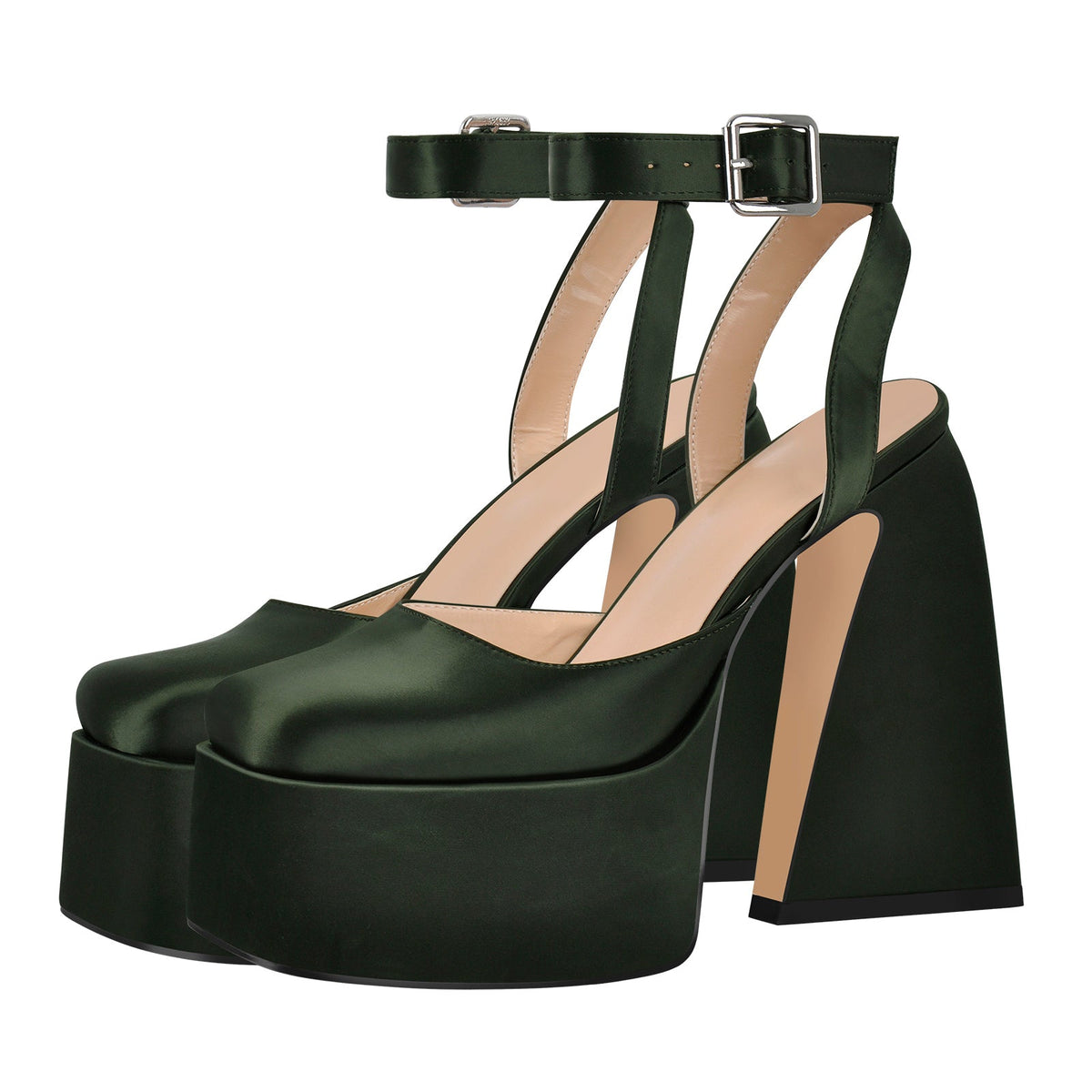 Ankle Strap Platform Chunky High Heel Pumps | Onlymaker Sale