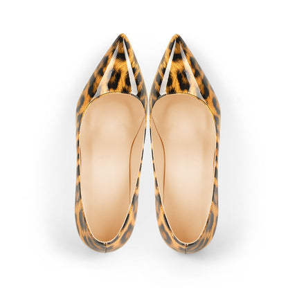 Leopard Pointed toe Pumps Chunky Heels Basic Women High Heels | Onlymaker Discount