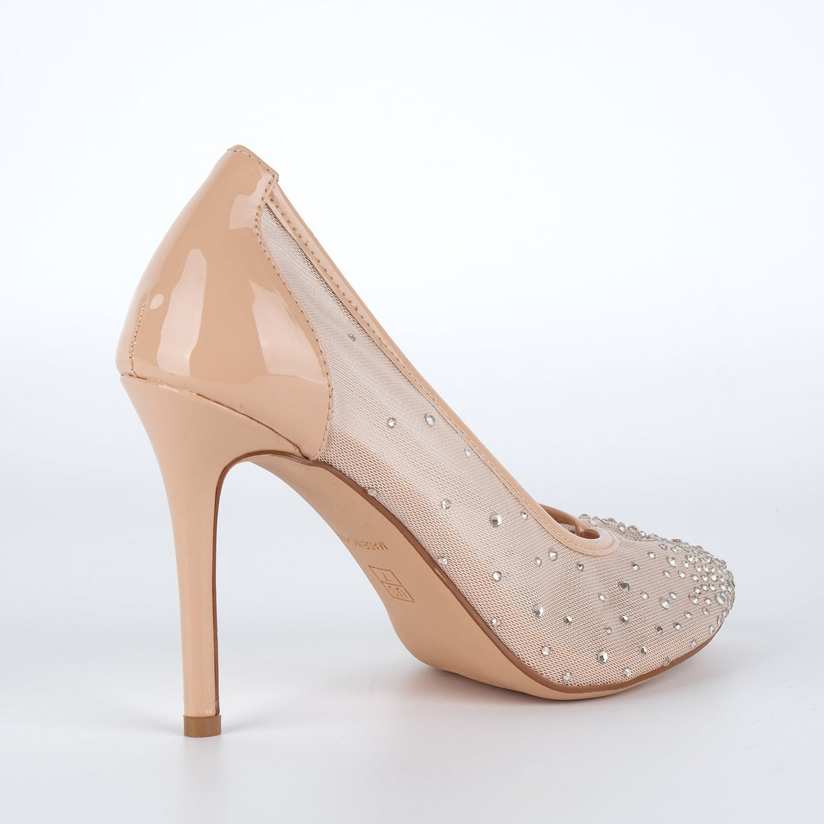 Round Toe Rhinestone Mesh Tabi Pumps | Onlymaker Deals