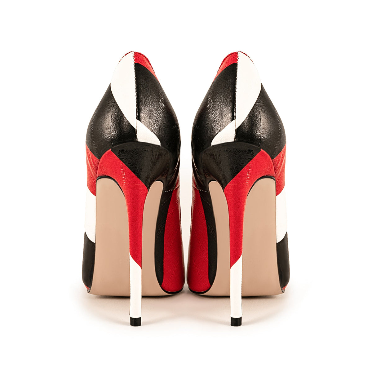 Pointed Toe Mix-Color Slip On Stiletto Pumps | Onlymaker Value