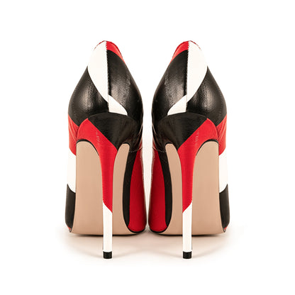 Pointed Toe Mix-Color Slip On Stiletto Pumps | Onlymaker Value