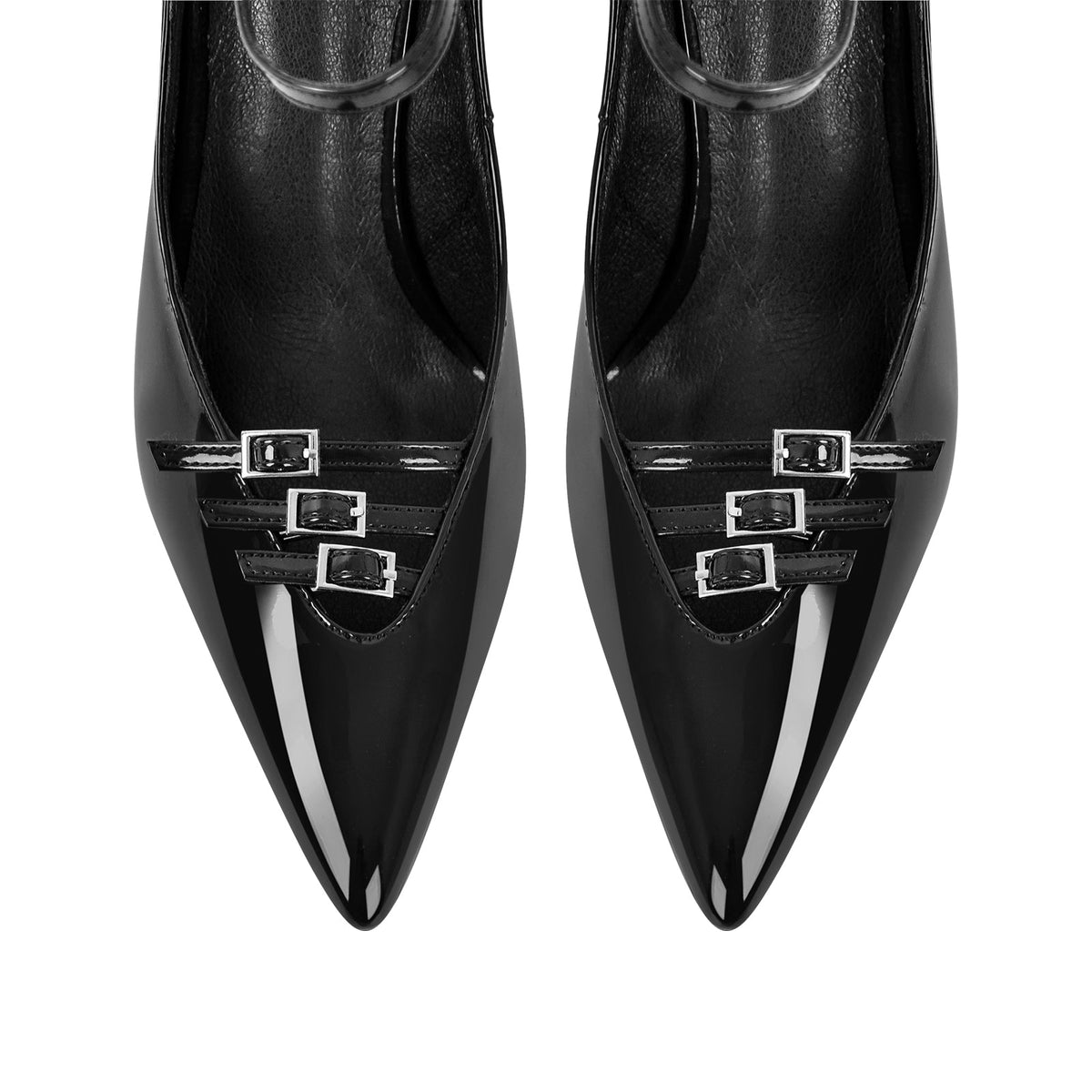 Pointed Toe Multi-Buckle Ankle Strap Stiletto Pumps | Onlymaker Trusted