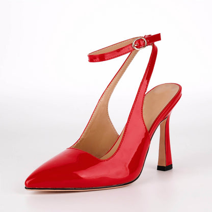 Pointed Toe Ankle Strap Slingback Pumps | Onlymaker Special Offer