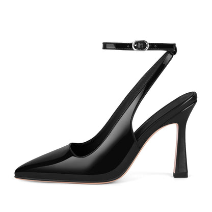 Pointed Toe Ankle Strap Slingback Pumps | Onlymaker Special Offer