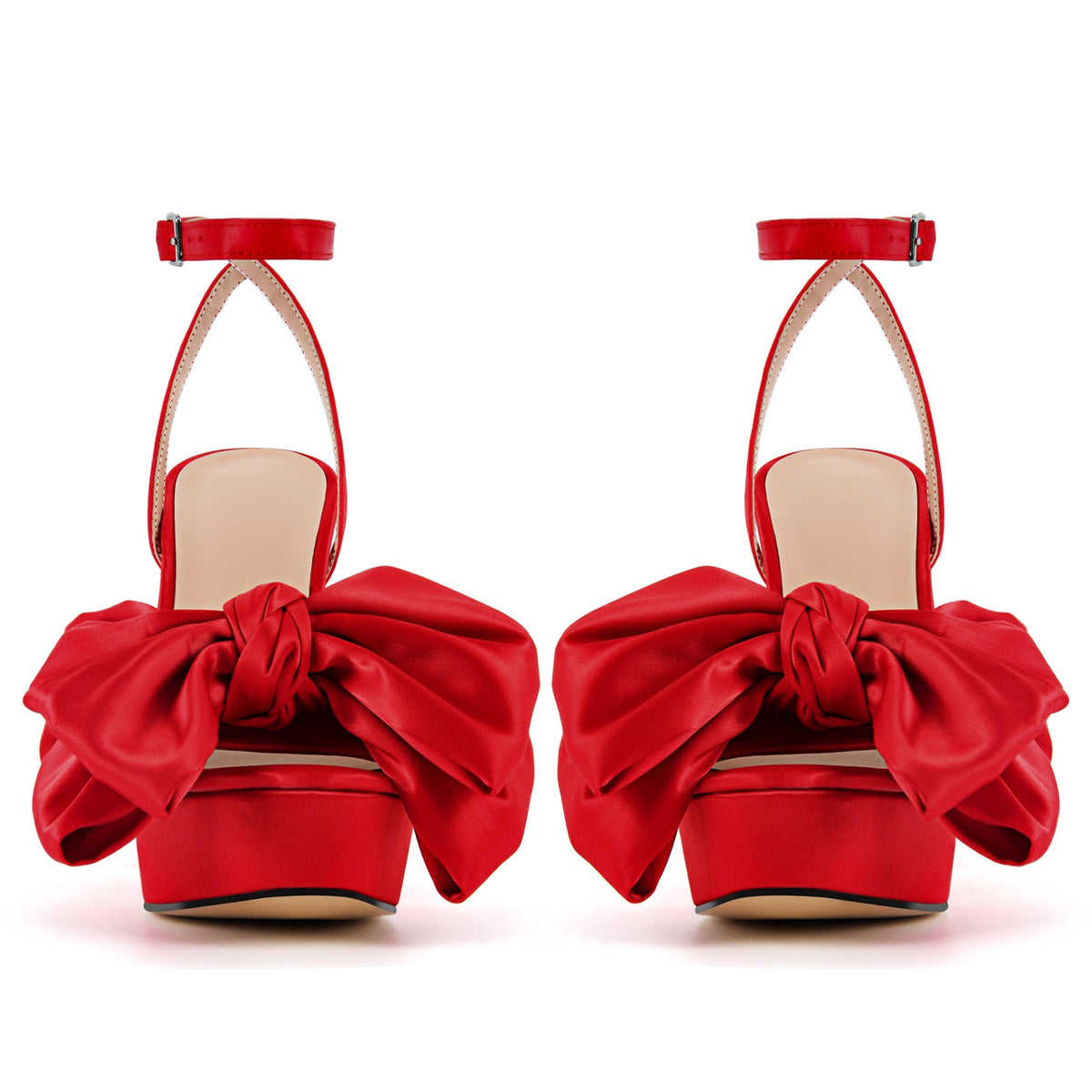 Bow Platform Ankle Strap Chunky Heel Sandals | Onlymaker Special Offer
