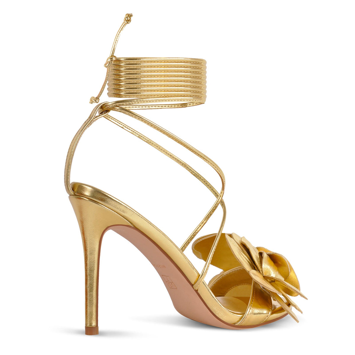 Round Toe Flower Cross Lace-up Sandals | Onlymaker Signature