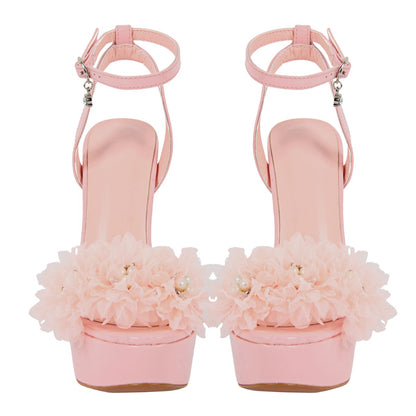 Platform Flower Rhinestone Ankle Strap Sandals | Onlymaker Smart Buy