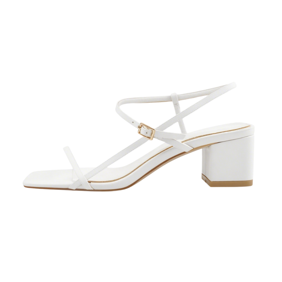 Buckle Strap Square Toe Chunky Heel Sandals | Onlymaker New