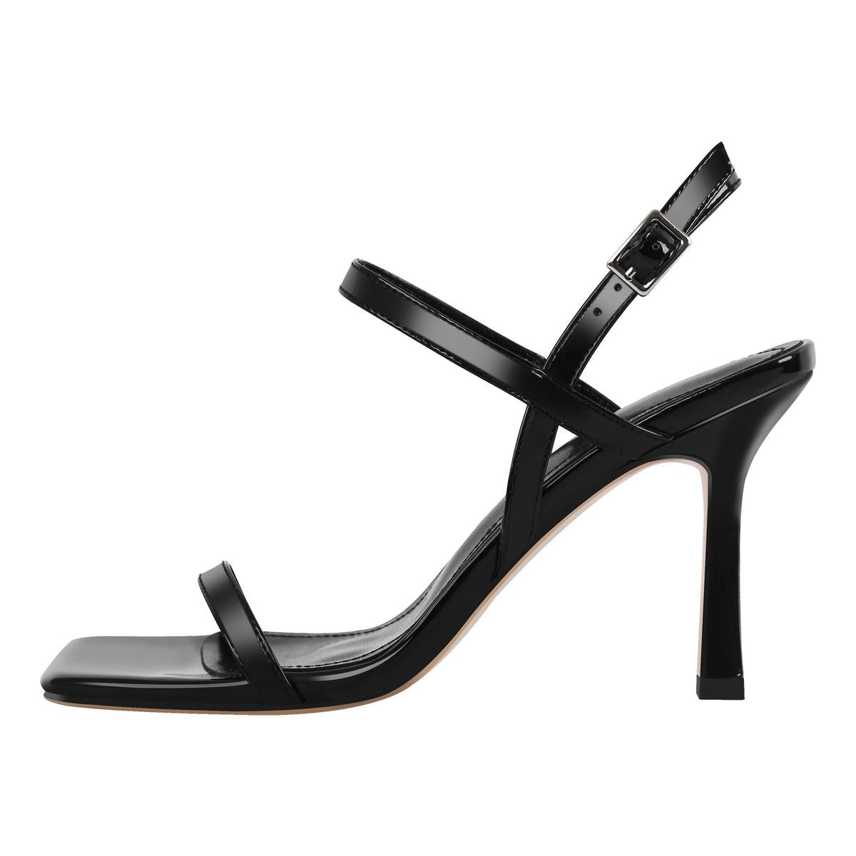 Square Toe Buckle Strap Stiletto Sandals | Onlymaker New