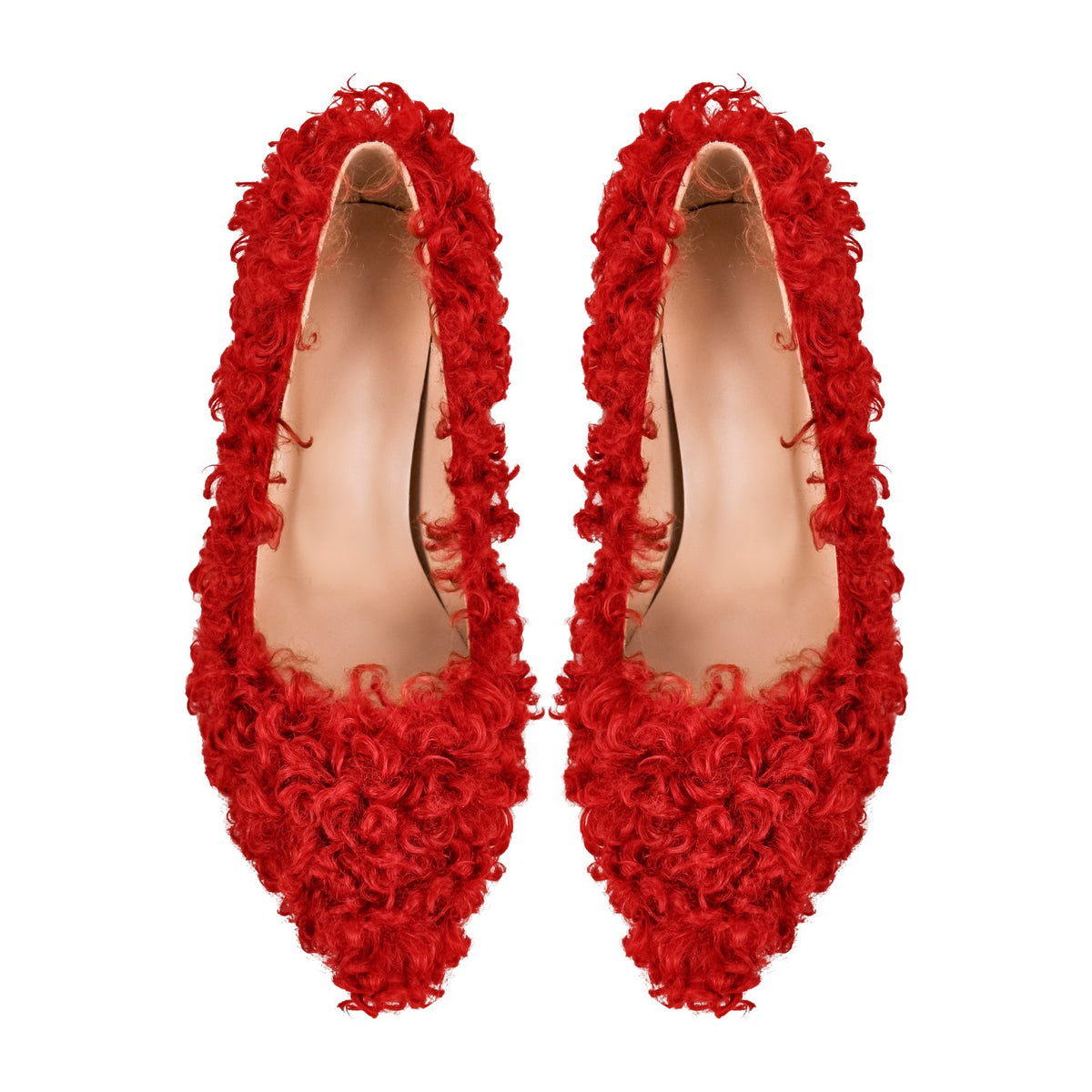Fluffy Pointed Toe Stiletto High Heel Pumps | Onlymaker Exclusive