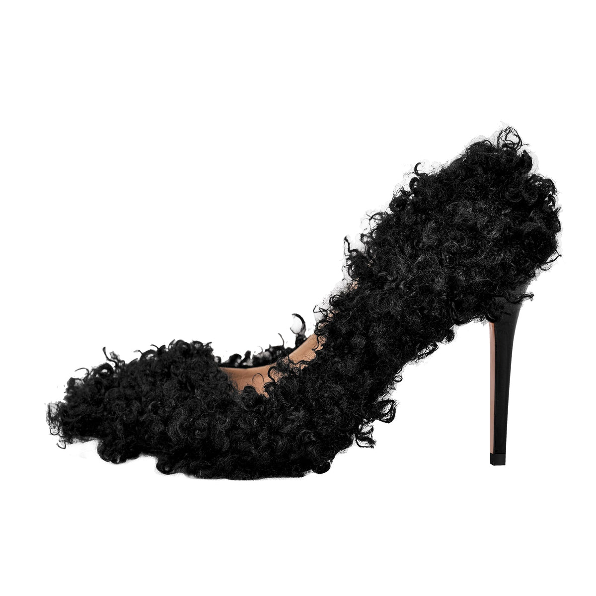 Fluffy Pointed Toe Stiletto High Heel Pumps | Onlymaker Exclusive