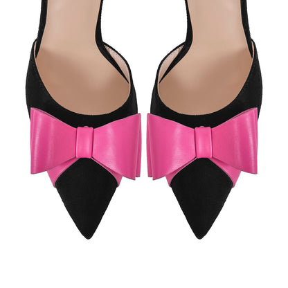 Pointed Toe Stiletto Slingback Bow Pumps | Onlymaker Best Seller