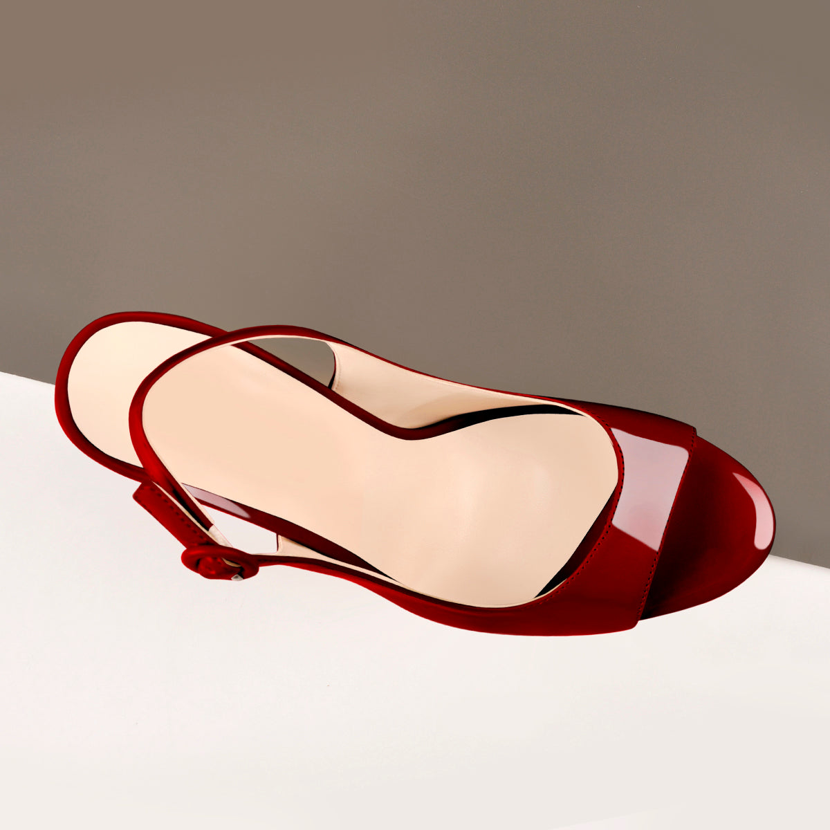 Burgundy Gradient Open Toe High Heels Slingback Sandals | Onlymaker Latest