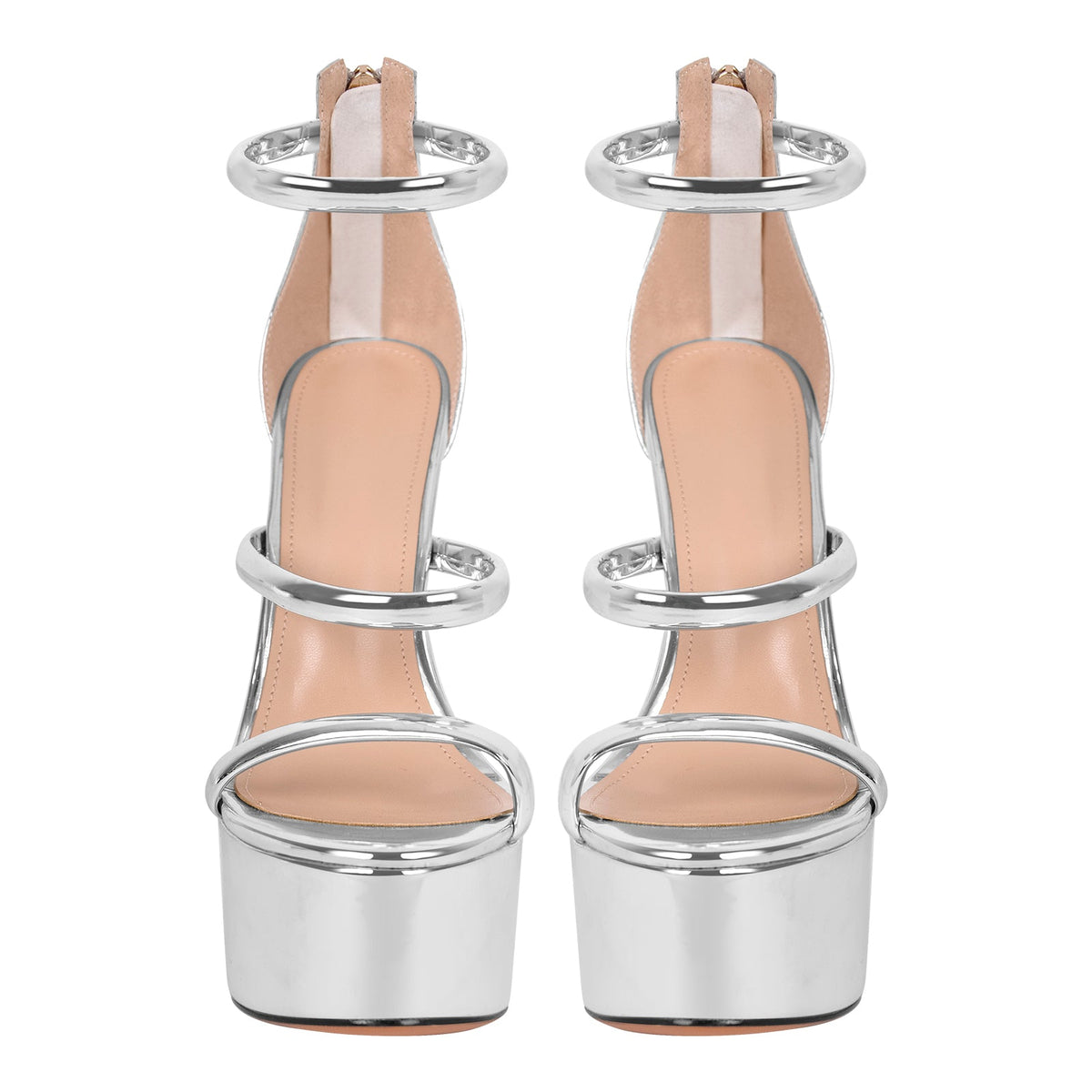 Open Toe Stiletto Ankle Straps Platform Sandals | Onlymaker Featured