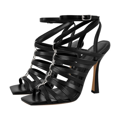 Open Toe Gladiator Hoof Heels Sandals | Onlymaker Top Pick