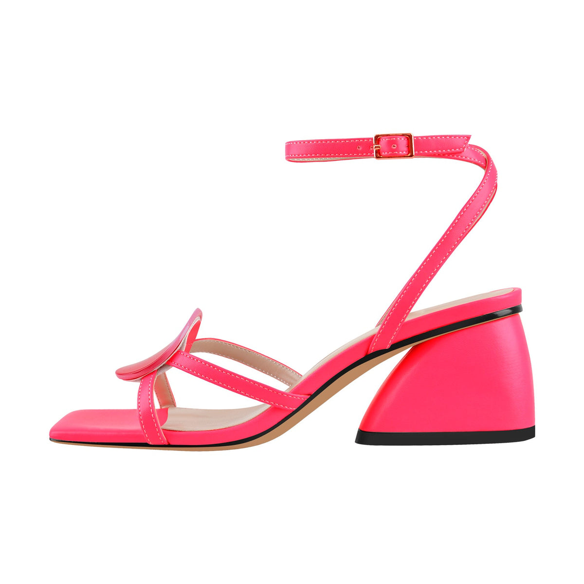 Square Toe Ankle Strap Chunky Low Heel Sandals | Onlymaker Best Seller