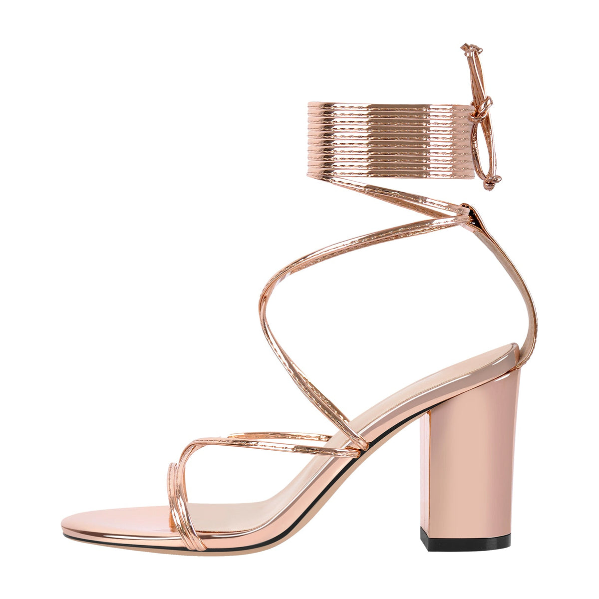 Open Toe Lace-up Chunky Sandals | Onlymaker Popular