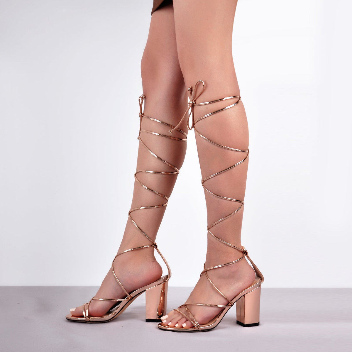 Open Toe Lace-up Chunky Sandals | Onlymaker Popular