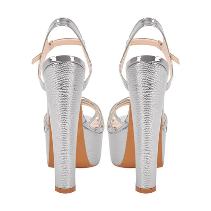Buckle Strap Platform Chunky High Heels Sandals | Onlymaker Trending
