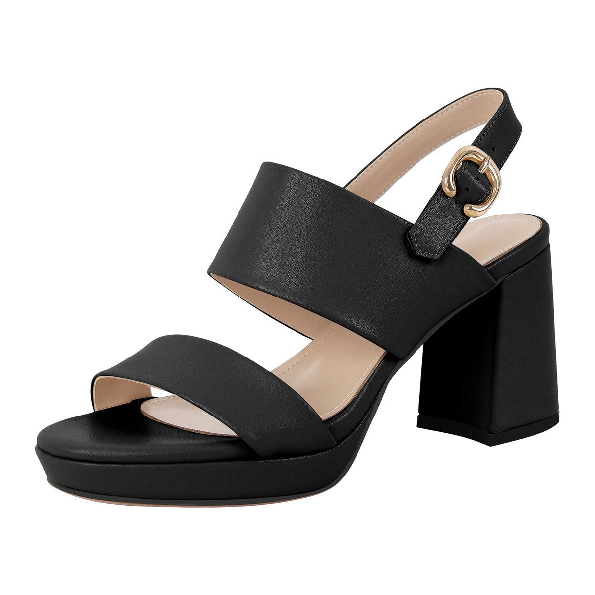 Platform Buckle Strap Chunky Heel Sandals | Onlymaker Classic