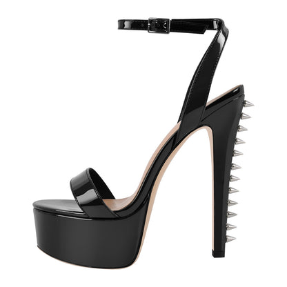 Platform Rivet Ankle Strap Stiletto Sandals | Onlymaker Deals