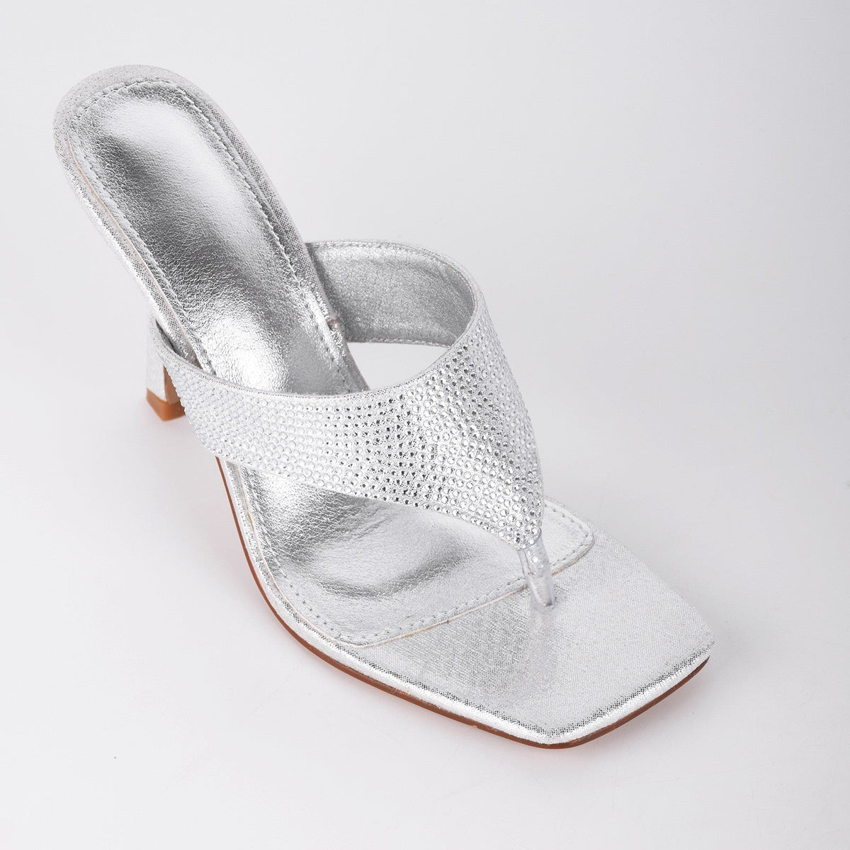 Square Toe Rhinestone Flip Flops Sandals | Onlymaker Featured