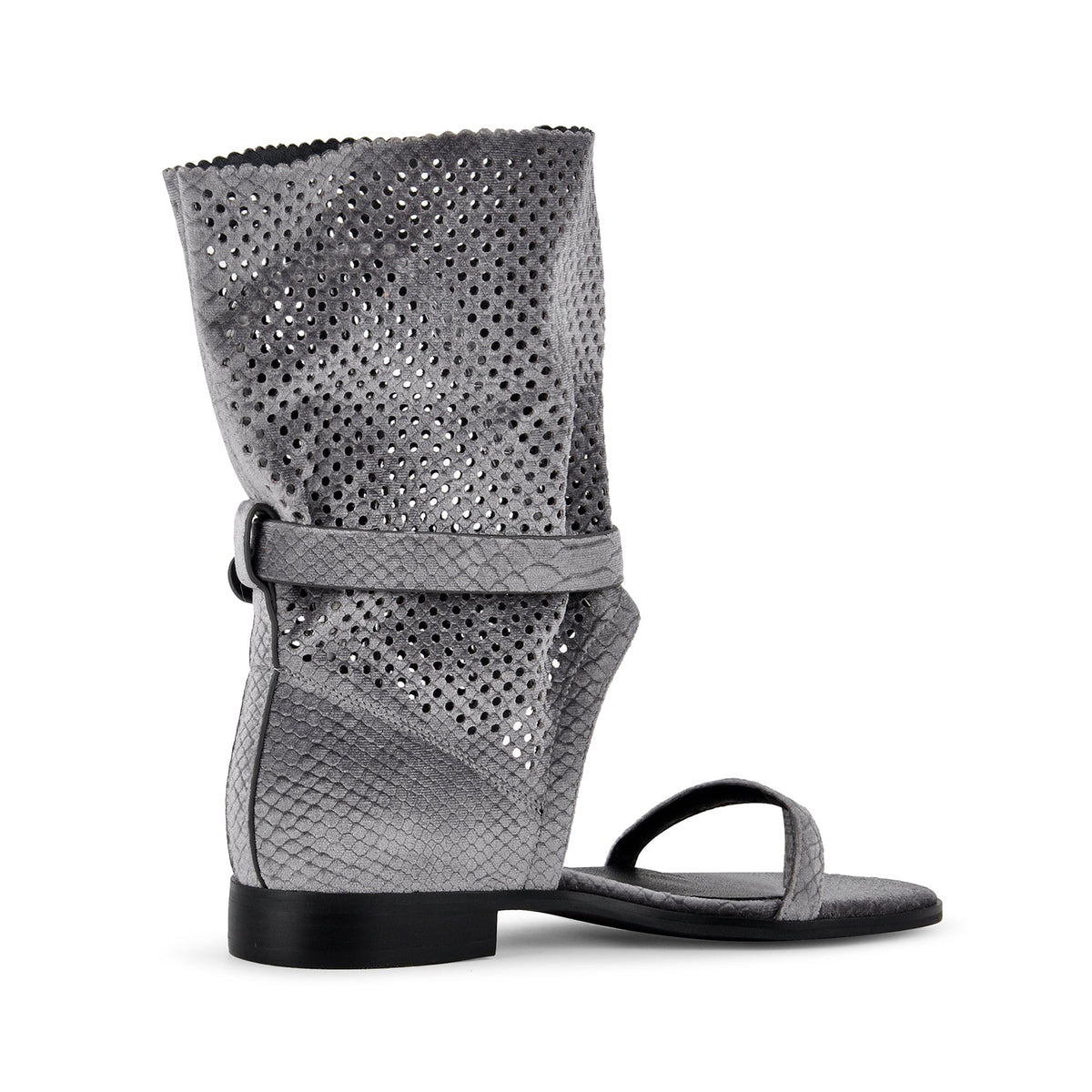 Flip-Flop Buckle Cutout Flat Bootie Sandals | Onlymaker Essential