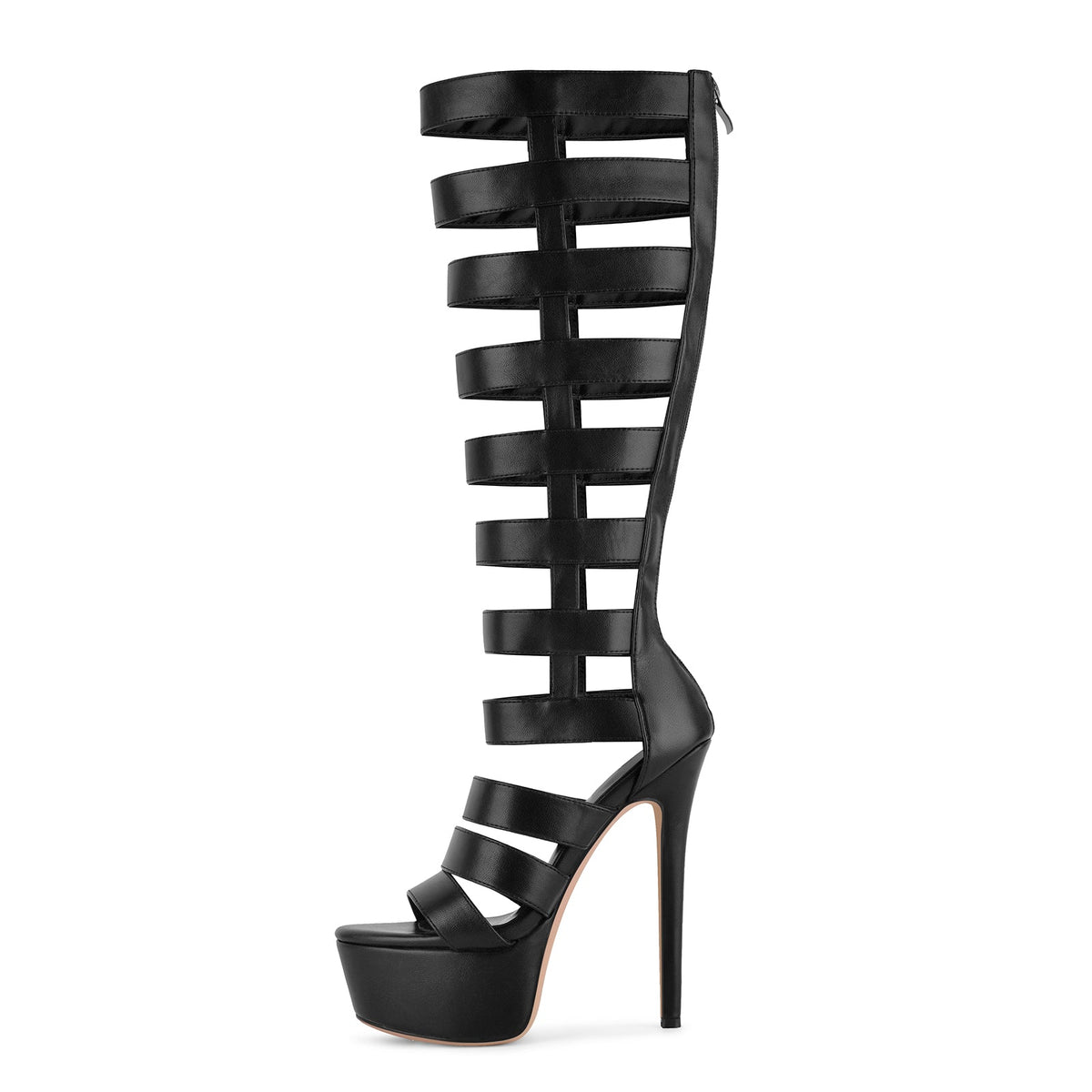 Platform Gladiator Cutout Zipper Boots Sandals | Onlymaker Latest