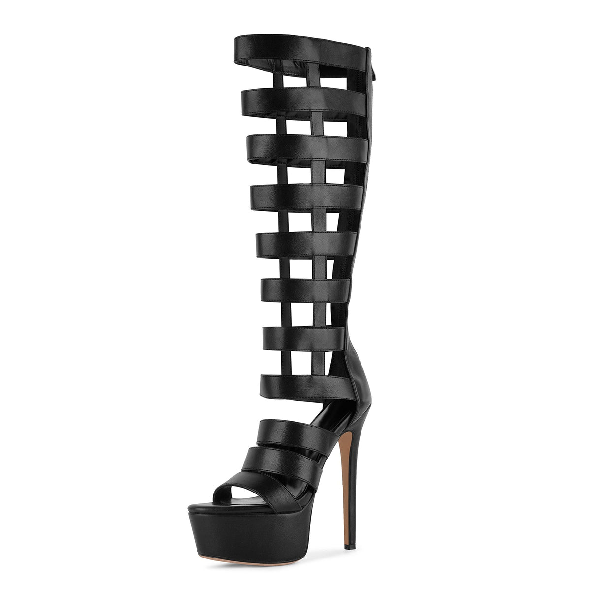 Platform Gladiator Cutout Zipper Boots Sandals | Onlymaker Latest