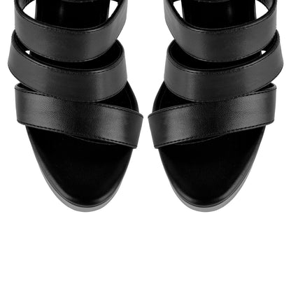 Platform Gladiator Cutout Zipper Boots Sandals | Onlymaker Latest
