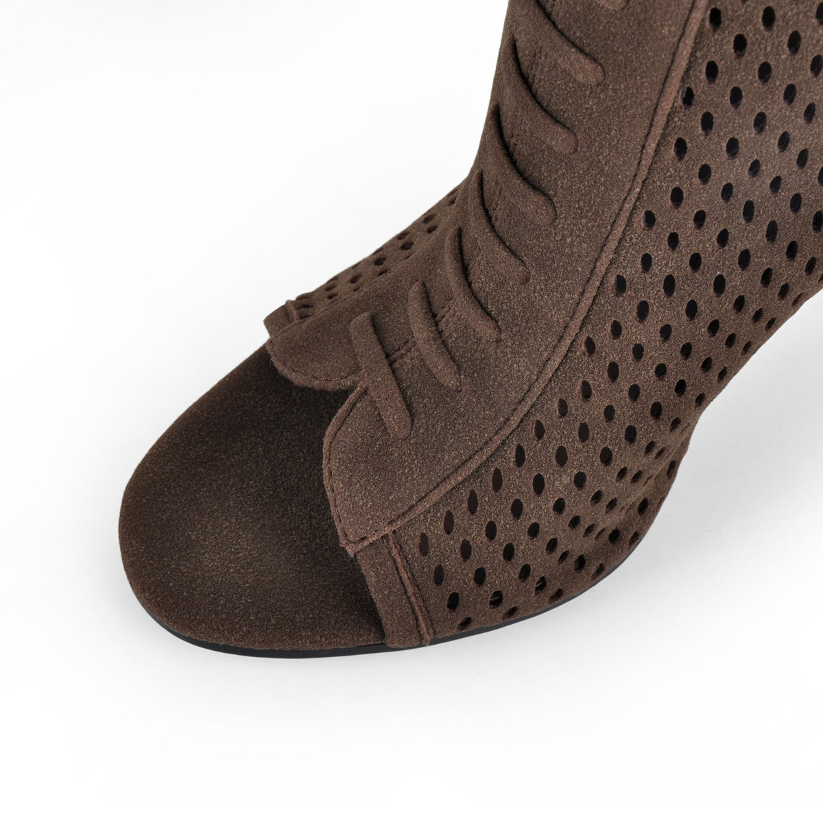 Suede Open Toe Perforated Slingback Bootie Sandals | Onlymaker Customer Favorite