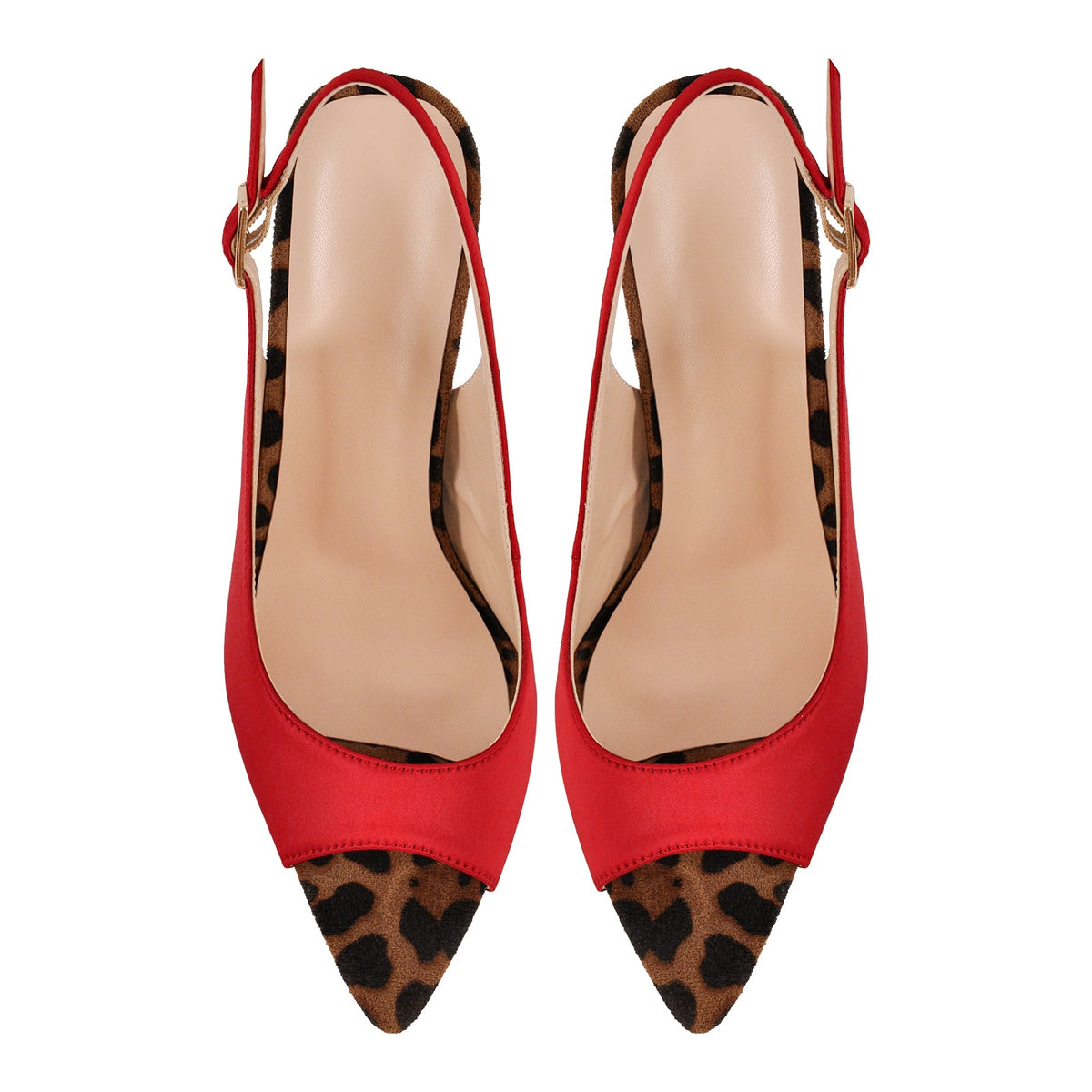 Open Toe Leopard Stiletto Slingback Sandals | Onlymaker Signature
