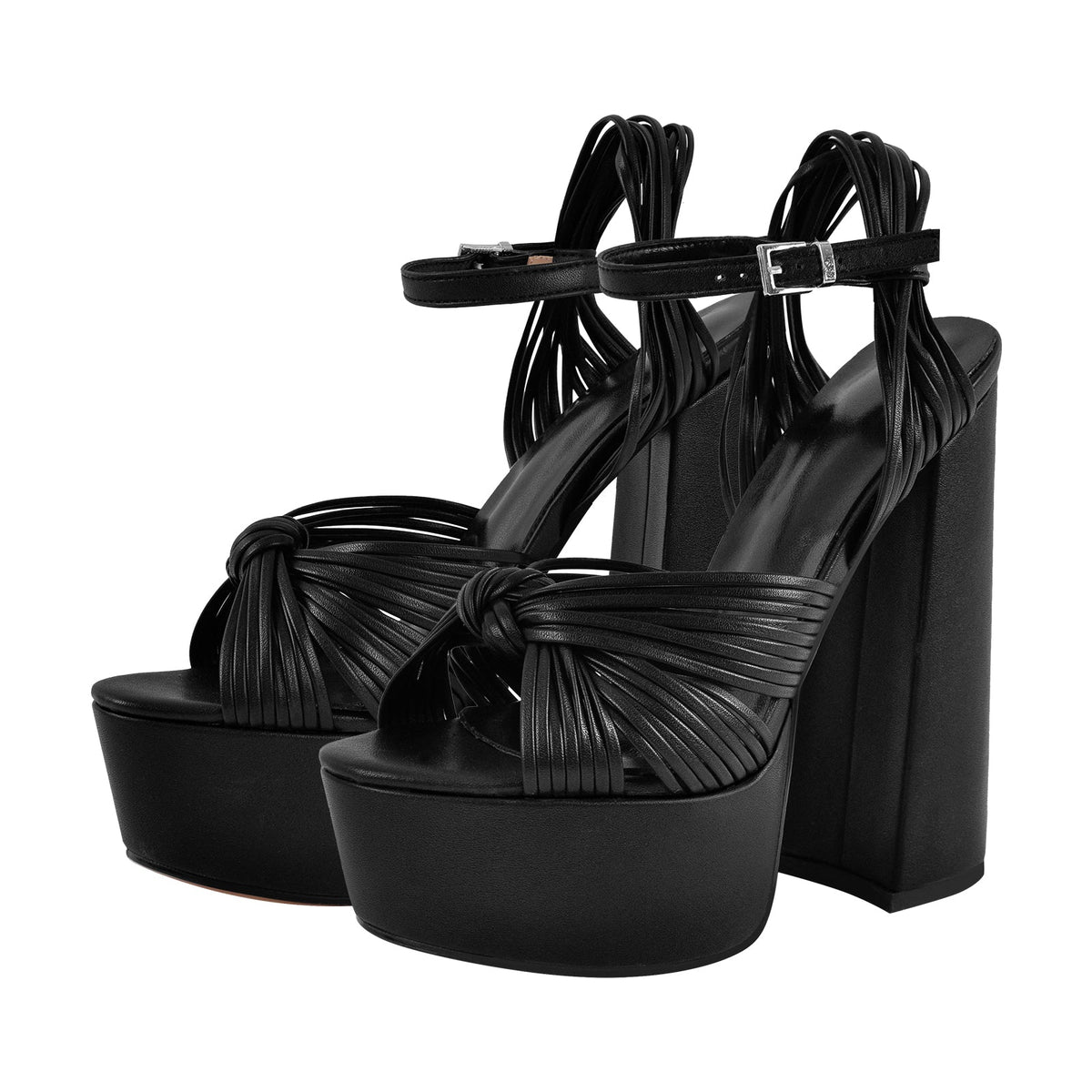 Platform Buckle Strap Chunky Heel Sandals | Onlymaker Everyday