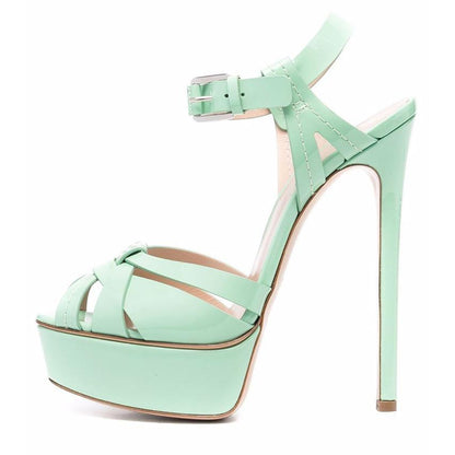 Peep Toe Platform Buckle Strap Sandals | Onlymaker Discount