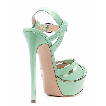 Peep Toe Platform Buckle Strap Sandals | Onlymaker Discount