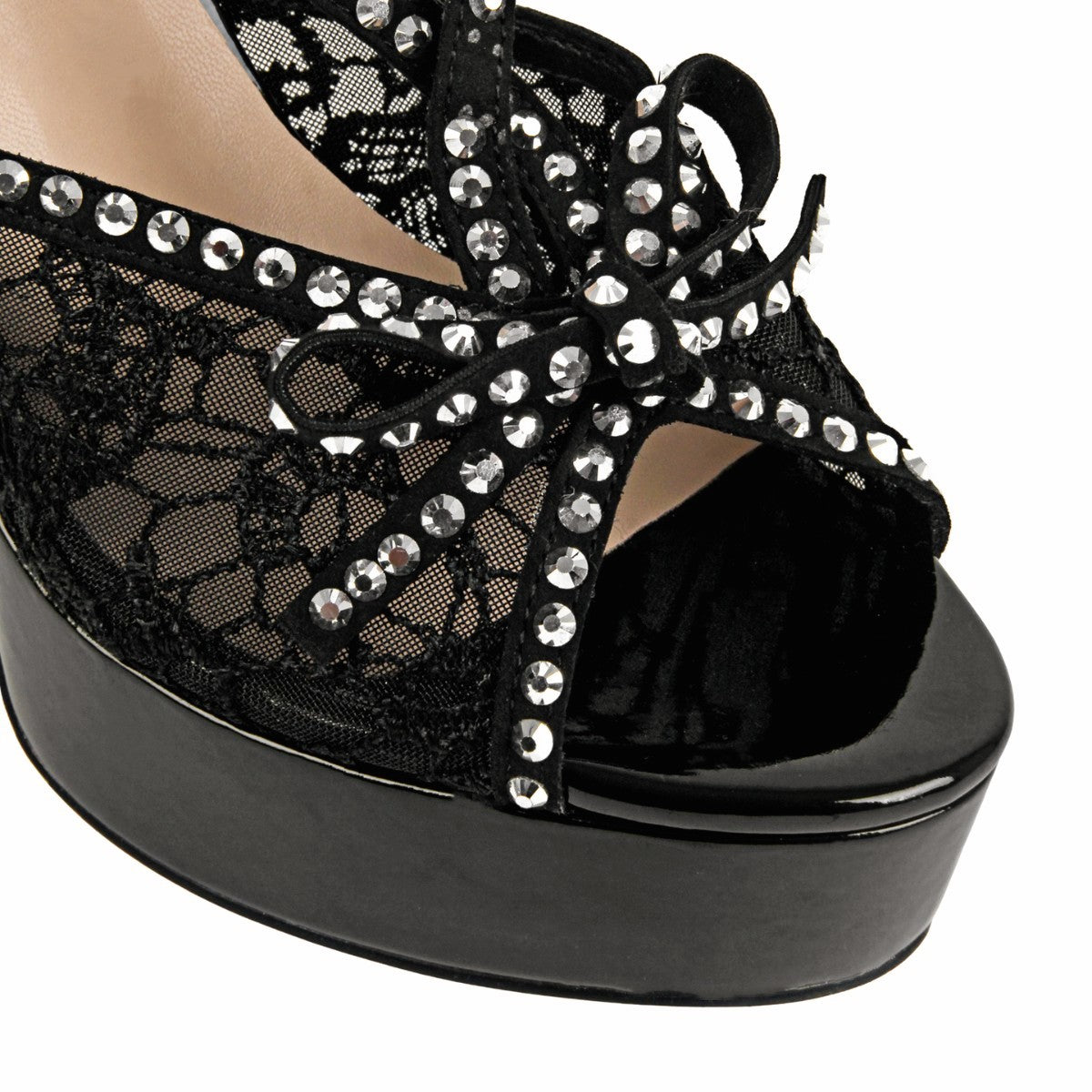 Platform Lace Mesh Rivet Strap Slingback Sandals | Onlymaker Recommended