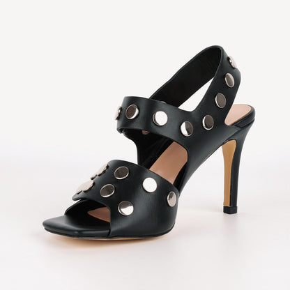 Square Toe Rivet Buckle Strap Sandals | Onlymaker Quality