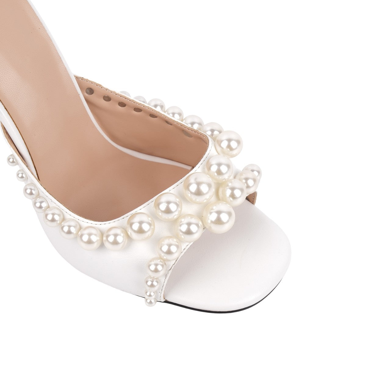 Pearl Square Toe Slip On Sandals Mules | Onlymaker Top Pick