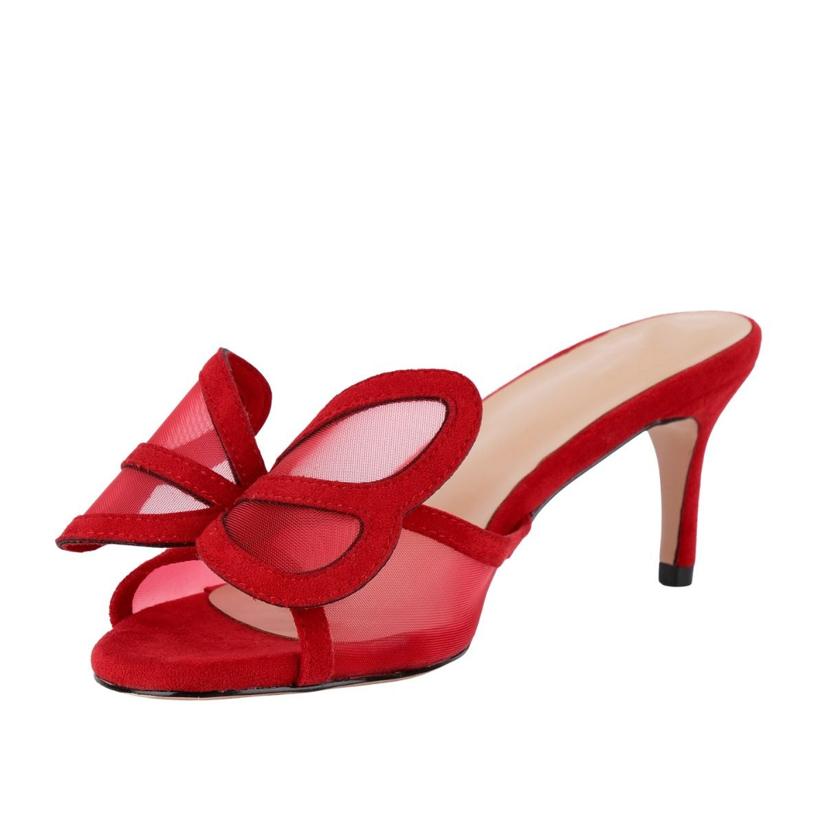 Mesh Butterfly Suede Sandals Mules | Onlymaker Hot Sale