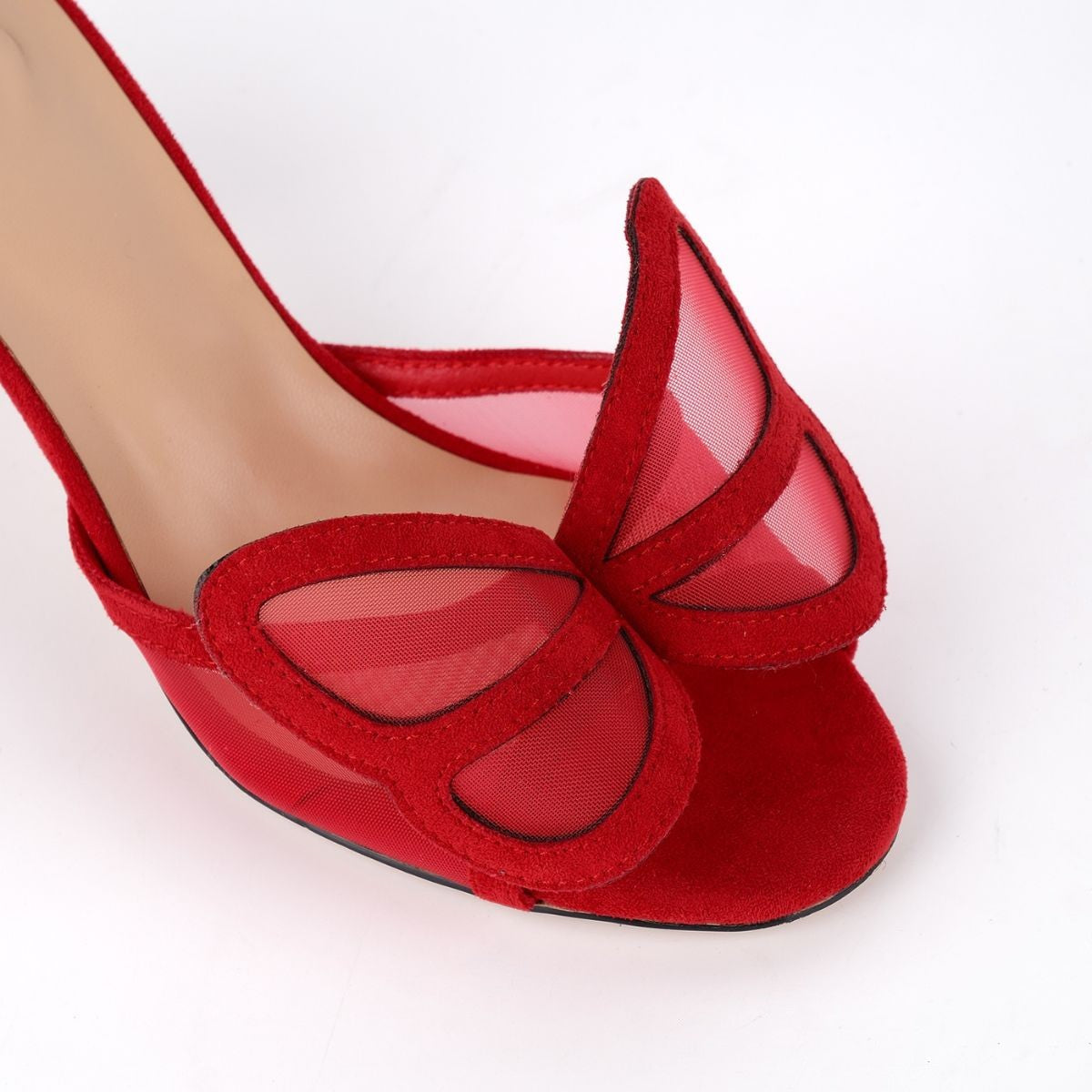 Mesh Butterfly Suede Sandals Mules | Onlymaker Hot Sale