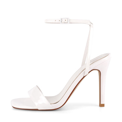 Square Toe Ankle Strap Stiletto Sandals | Onlymaker Premium
