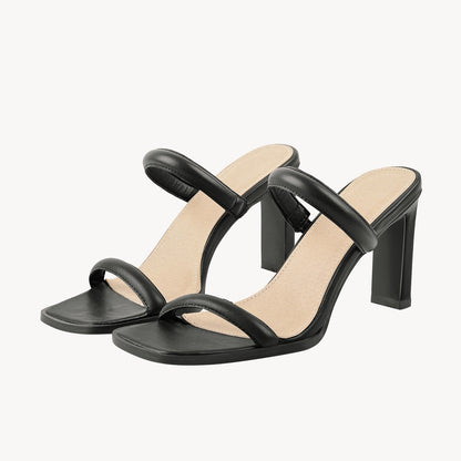 Square Toe Slip On Sandals Mules | Onlymaker Trusted