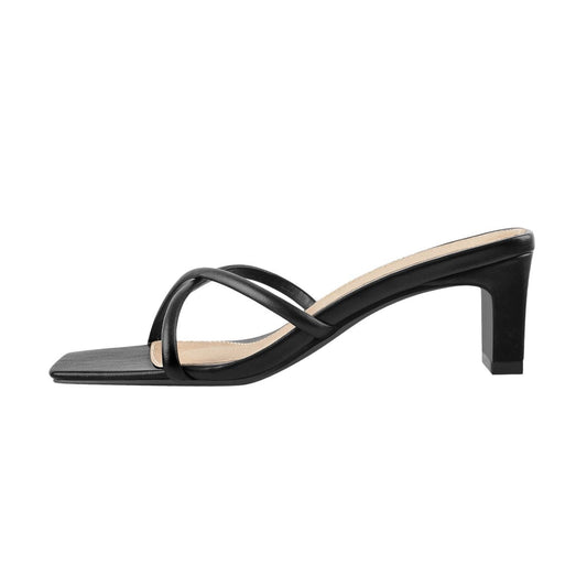 Square Toe Block Heel Sandals Mules | Onlymaker Great Value