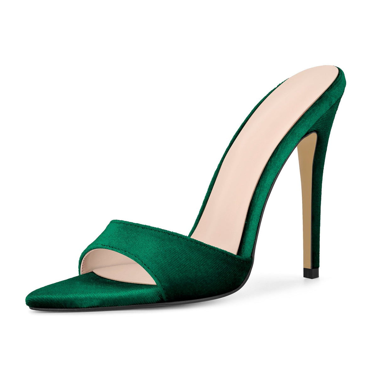 Velvet Pointed Toe Slip On Mules | Onlymaker Latest