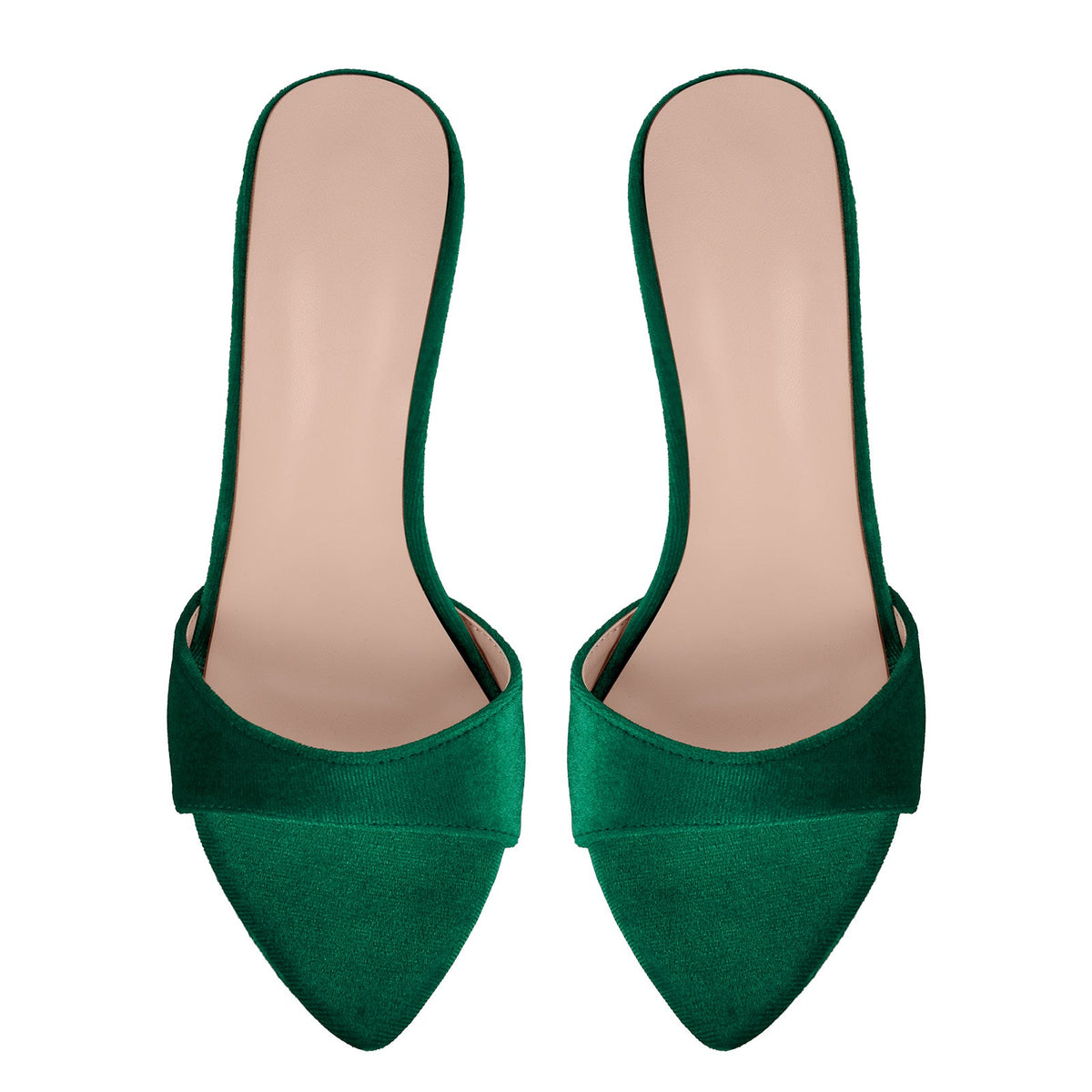 Velvet Pointed Toe Slip On Mules | Onlymaker Latest