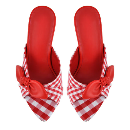 Pointed Toe Bow Stiletto Mules | Onlymaker Deals