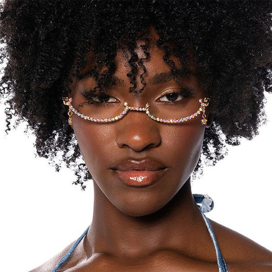 Crystal Non-Lens Decorative Sunglasses | Onlymaker Hot Sale