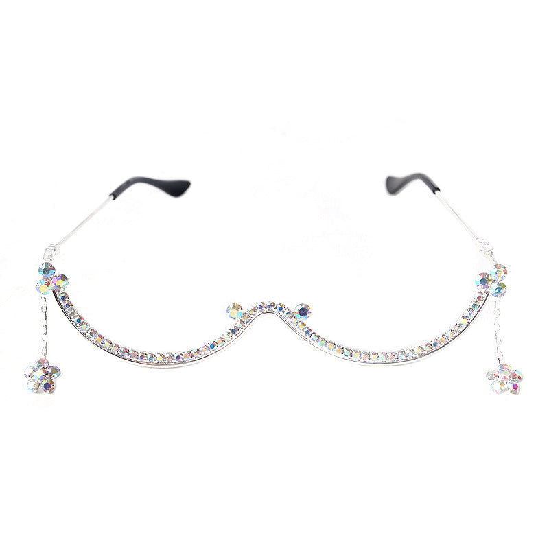 Crystal Non-Lens Decorative Sunglasses | Onlymaker Hot Sale